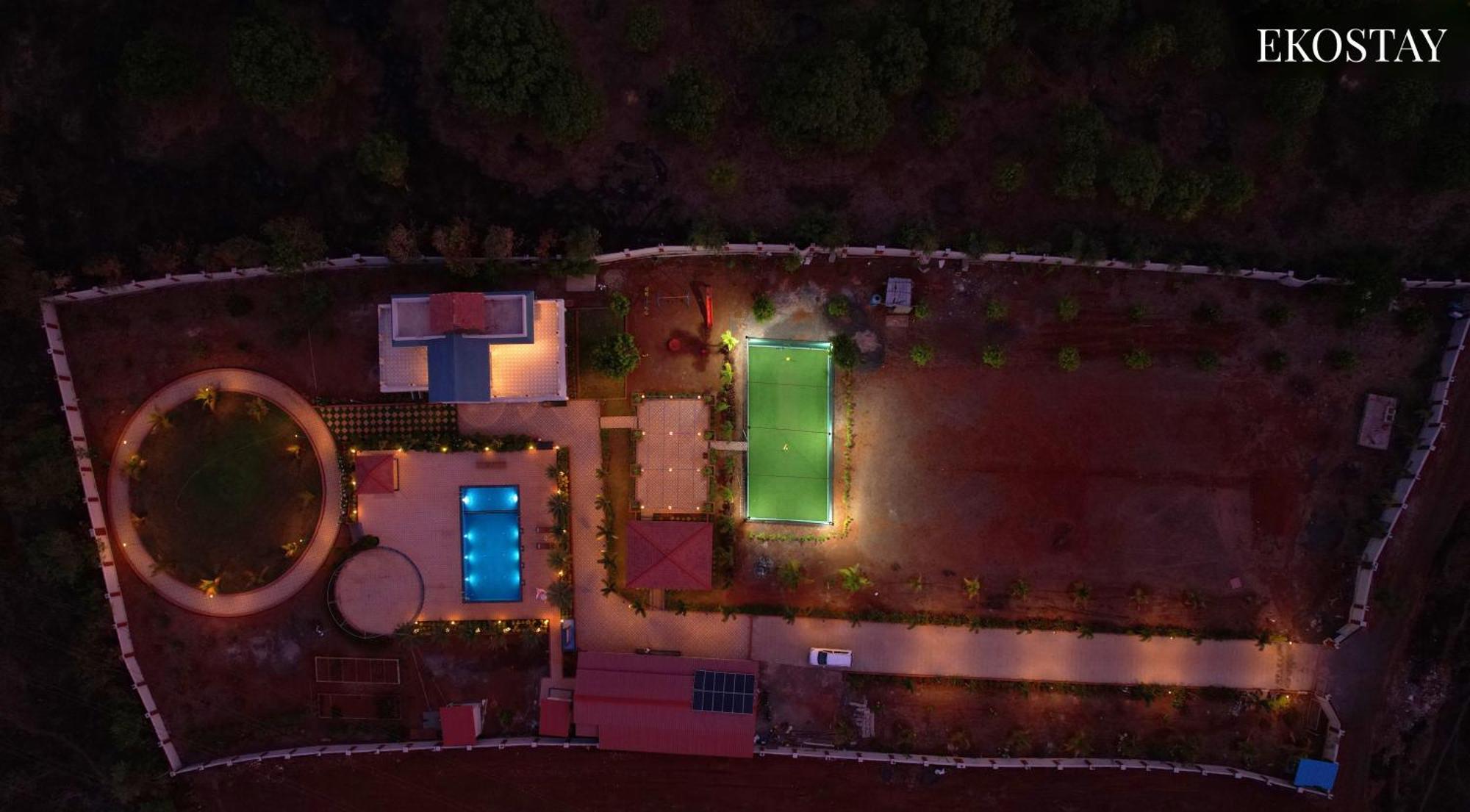 Ekostay Gold Palm Estate I Cricket Turf I Rain Dance I 2 Acre Property Karjat Exterior photo