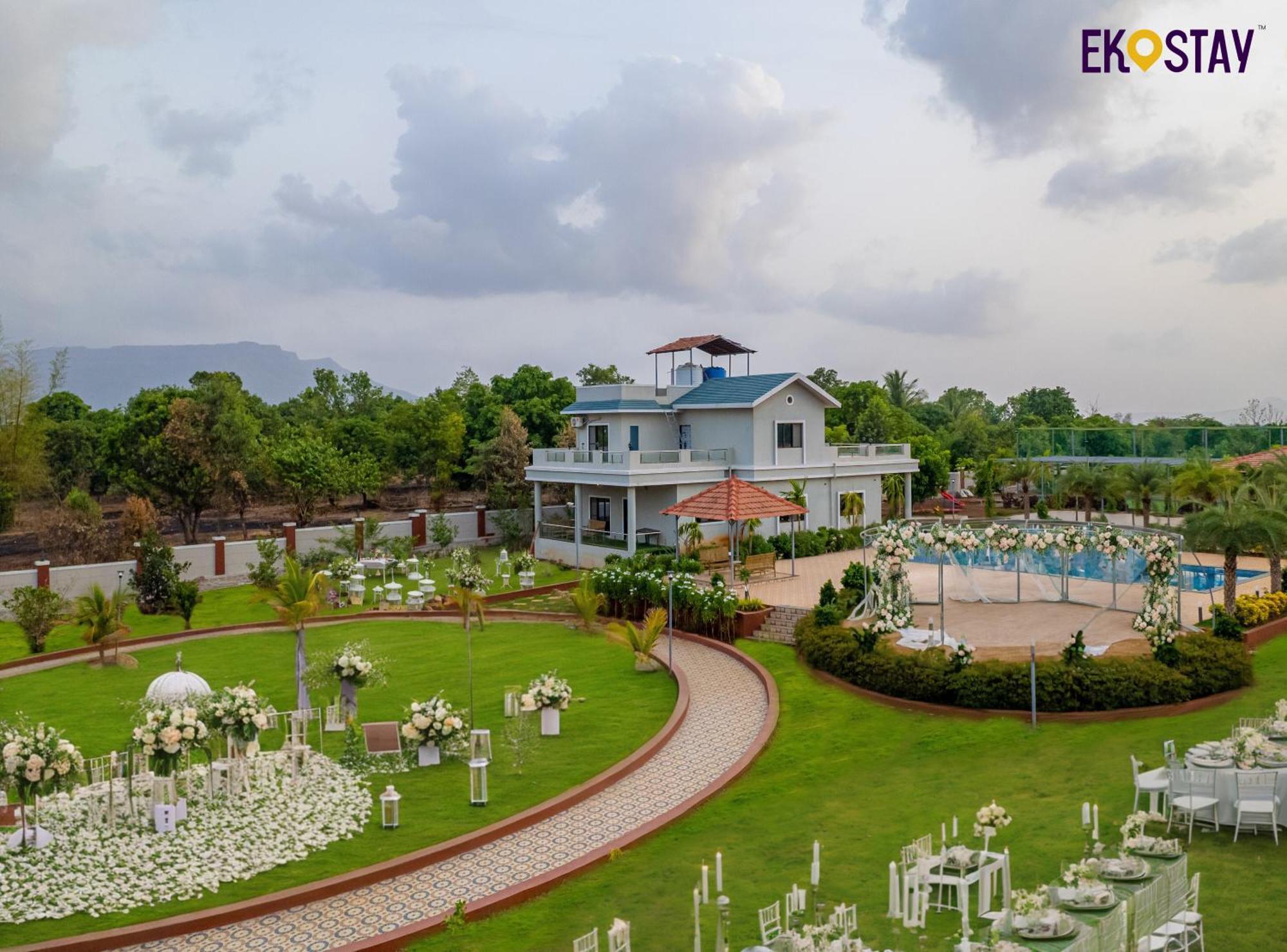 Ekostay Gold Palm Estate I Cricket Turf I Rain Dance I 2 Acre Property Karjat Exterior photo